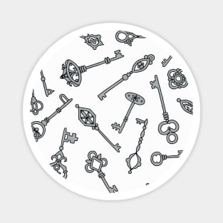 Skeleton Keys Grey and White Palette Magnet